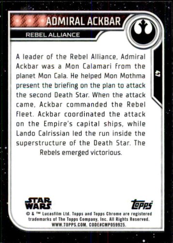 2023 Topps Chrome Star Wars Black Wave Refractor Cards - Pick Your Card - Picture 65 of 157