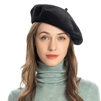 Wool French Beret Hat Solid Color Beret Cap for Women Girls