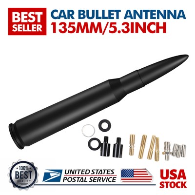5.3inch Black BULLET ANTENNA 50 CAL CALIBER for Chevy Silverado2500 HD 11-2023