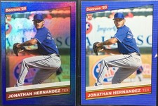 2020 Panini Donruss Jonathan Hernandez RC Blue Holo Foil & Base - PAIR