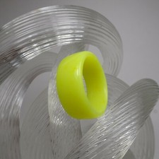 Neon Yellow Acrylic Resin Ring - Fluorescent Yellow - Mens or Womens - Handmade