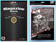 25 BCW MAGAZINE SIZE 8.5" x 11" BACKING BOARDS & ULTRA PRO BAGS Storage Backer