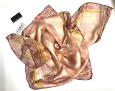 Vintage scarf, beige tone, floral ornament, Liz Claiborne