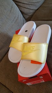 nike benassi slides yellow