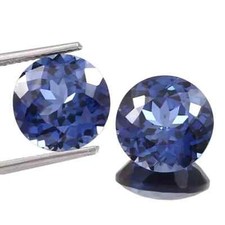 70 Ct Natural Blue Sapphire Ceylon Round Cut Certified Loose Gemstone Pair
