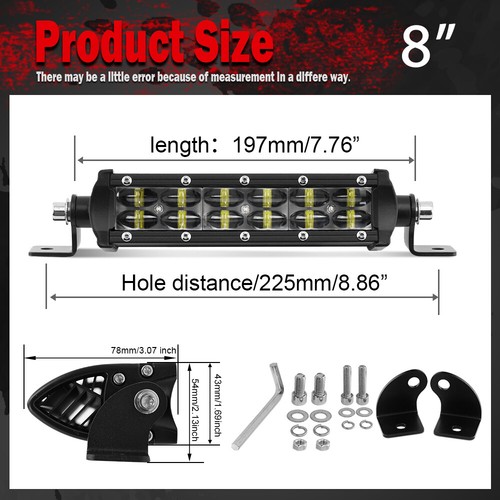 Dual Row LED Work Light Bar 8/14/22/32/42/52" Offroad Combo Beam For 4X4 Truck - Bild 16 von 21