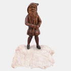 Black Forest Carved Explorer Gnome Figure on Anhydrite Rock Mineral Circa 1900s