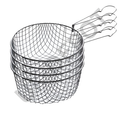 4x 8'' Draht Span Pfannen Mesh Rund Friteuse Körbe Stahl zum Frittieren Pommes Chips