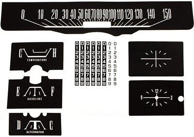 Premium Dash Decal 66-67 Dodge Coronet FULL KIT 150MPH BLACK