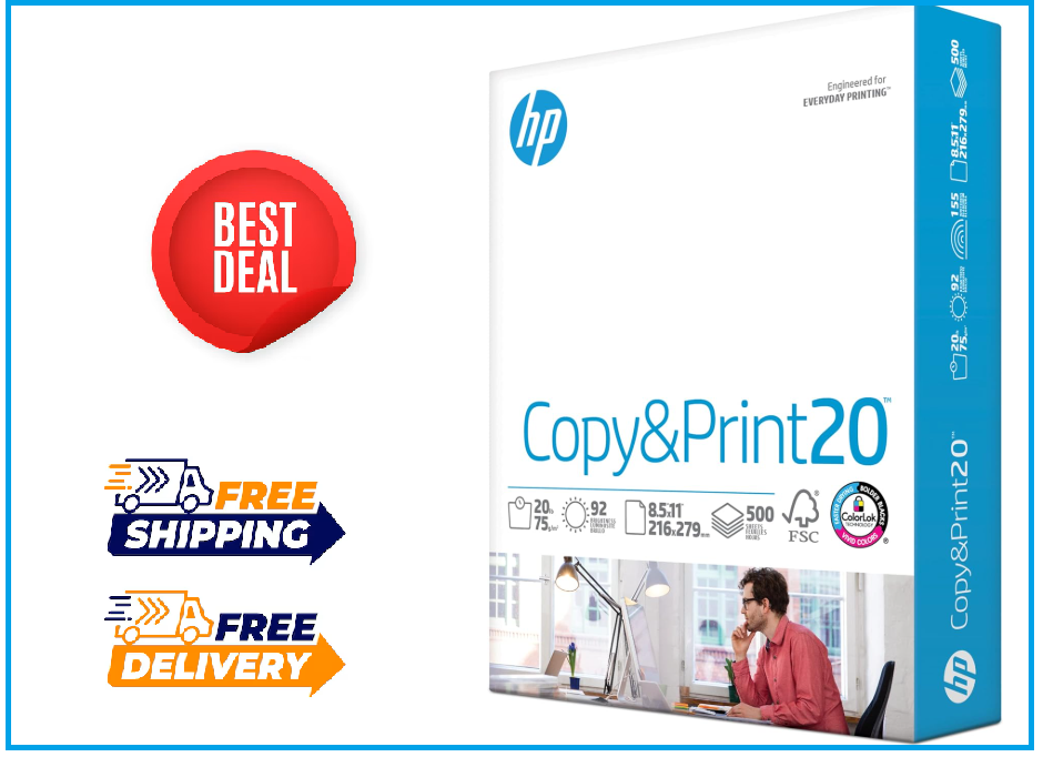 HP 8.5x11 Copy & Print Paper 20 lb 500 Sheets/Ream