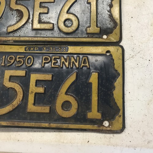 1950 Matching Pair Of Pennsylvania License Plates - Picture 5 of 7