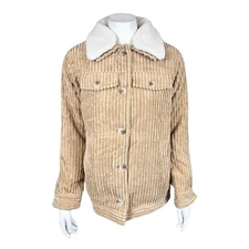 Koolaburra by UGG Corduroy Shacket w/ Removable Fur Collar Camel XX-Small Size