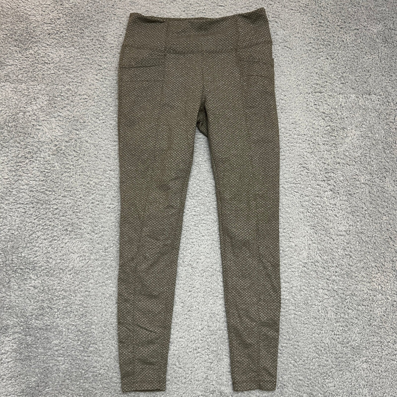 Athleta Womens M Herringbone Gym Running Stretch Casual Leggings