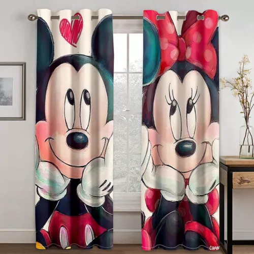 Tende oscuranti spesse per bambini Topolino e Minnie anello termico occhiello superiore - Foto 9 di 53