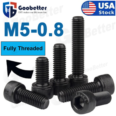 M5-0.8 Allen Hex Socket Cap Head Screw Bolt 12.9 Grade Black Alloy Steel 6-50mm