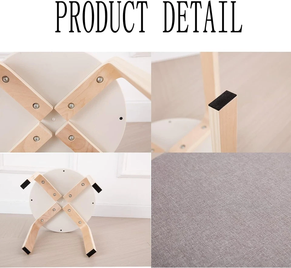 Kakouvik 4 Pcs Solid Wood Stackable Stools Kitchen Bar Stools - Color Dark Green - Image 2 of 4