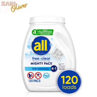 all free clear MIGHTY PACS Laundry Detergent Pacs, The Original, 120 ct.