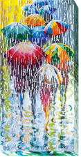 Bead Embroidery Kit "Cheerful umbrellas" size 7.9"x15.7" / 20.0x40.0 cm