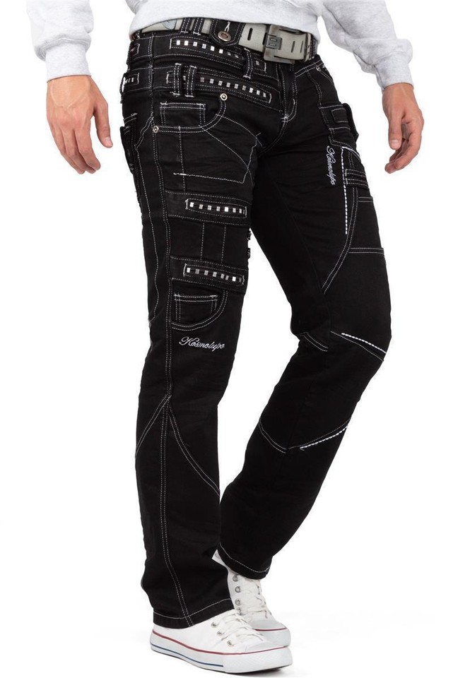 Jeans Uomo Kosmo Lupo Cargo Star Pantaloni Denim Zipper Alla Moda - Foto 6