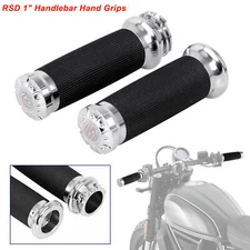 Chrome RSD 1" Handlebar Hand Grips For Harley Dyna Sportster XL 1200 883 Touring