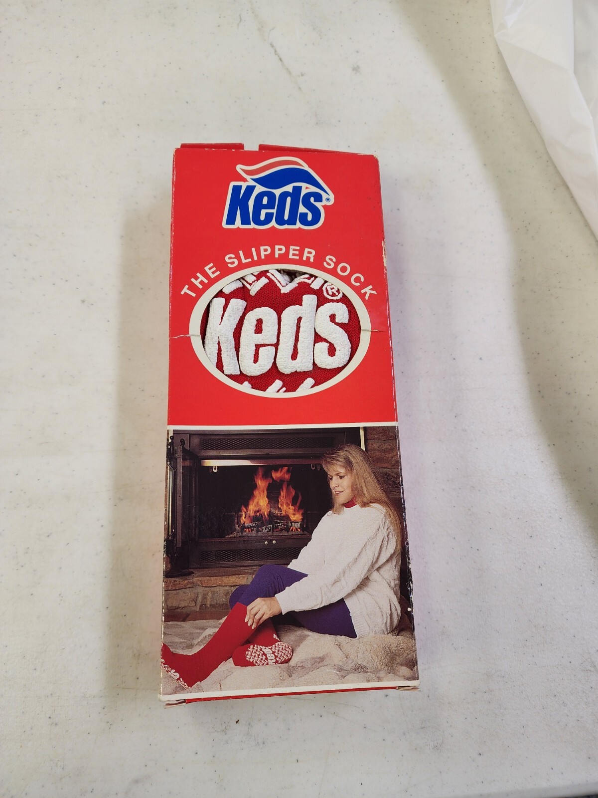 SAOLA Calze ciabatte vintage Keds The Slipper Sock suola trazione donna colore ROSSO NOS USA