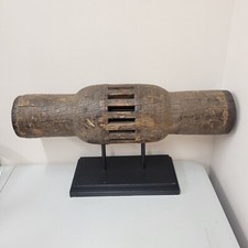 Antique Wooden Wagon Wheel Hub on Stand Great for Decor