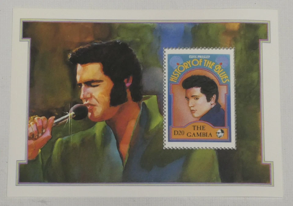 Elvis Presley The Gambia D20 Stamp Souvenir Sheet 1992 History of Blues #1191 - Изображение 2 из 4