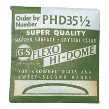 Germanow-Simon Mach (GS) PHD35 1/2 Watch Crystal NOS Part Flexo Hi-Dome