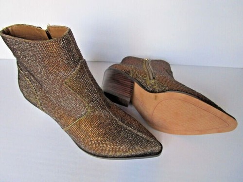 JESSICA SIMPSON ZALOR BRONZE GLITTER WESTERN BOOTS SIZE 8-1/2W - NEW - Picture 4 of 4