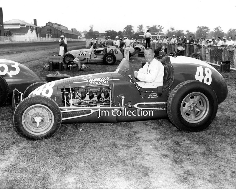 RARE USAC CHAMP DIRT RACING PHOTO OF DON BRANSON 1957!