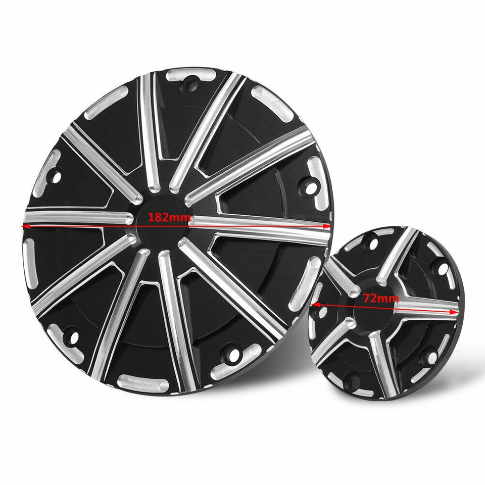 Cubiertas temporizador Derby motor corte borde negro aptas para Harley Touring Softail Foto 2 de 4