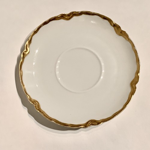 Haviland Limoges Ranson Gold Trim White Porcelain Saucer for Flat Cup 5