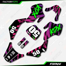 Black Retro Fierce Racing Graphics kit Fits 03-06 Kawasaki Kdx50 Kdx 50 Decal