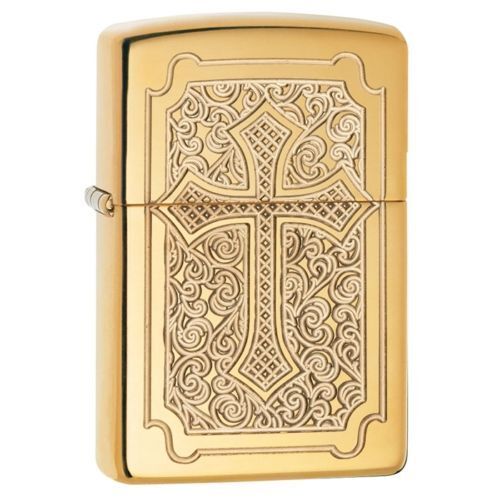 Zippo Armor Windproof Lighter With Deep Carved Cross, Eccentric 29436 New In Box. Available Now for 36.64