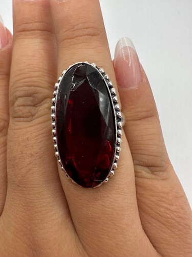 Simulated Garnet Red Eyes Snake Animal Ring - .925 Sterling Silver Band, Sizes 6 To 12