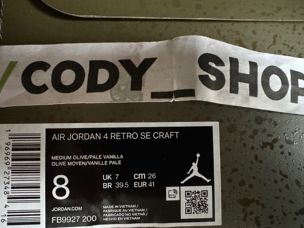 Air Jordan 4 オリーブ 箱付き Nike Air Jordan 4 Retro SE Craft 