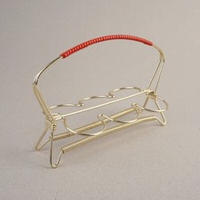 60er Jahre Halter Glashalter goldfarbend mit Griff Mid Century Vintage
