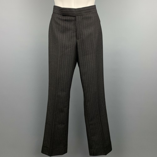 Grey Striped Wool Dress Pants | eBay