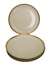 Set of 4 Block Bidasoa Espana Gold Porcelain Bread and Butter Plates Spain 6"
