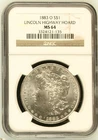 1883-O NGC MS64 Lincoln Highway Hoard Morgan Silver Dollar