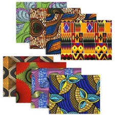 African Ankara Print Fat Quarters Fabric Bundles - 8 Pcs, 20 x 16 Inches/50 x...