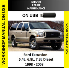 FORD EXCURSION 1998 1999 2000 2001 2002 2003 SERVICE REPAIR WORKSHOP MANUAL USB