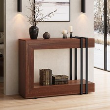 42.5" Console Table Behind Couch, 2-Tier Narrow Entryway Table with Storage, ...