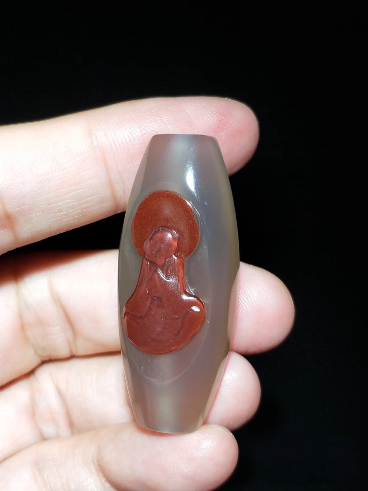 COLGANTE BUDA TALLADO A MANO ÁGATA BRASILEÑA 100% NATURAL CERTIFICADO 19,4 g Foto 3 de 4