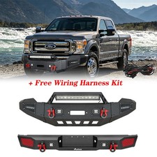 Front Rear Bumper Steel W/ Winch Plate For 2011-2016 Ford F250 F350 Super Duty