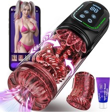 Automatic Handsfree Male Masturbaters Telescopic Thrusting Cup Stroker Lubricant