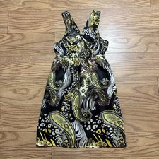 Y2K 2000s Kitty Kat Floral Paisley Tropical Beach Summer Mini Dress Small