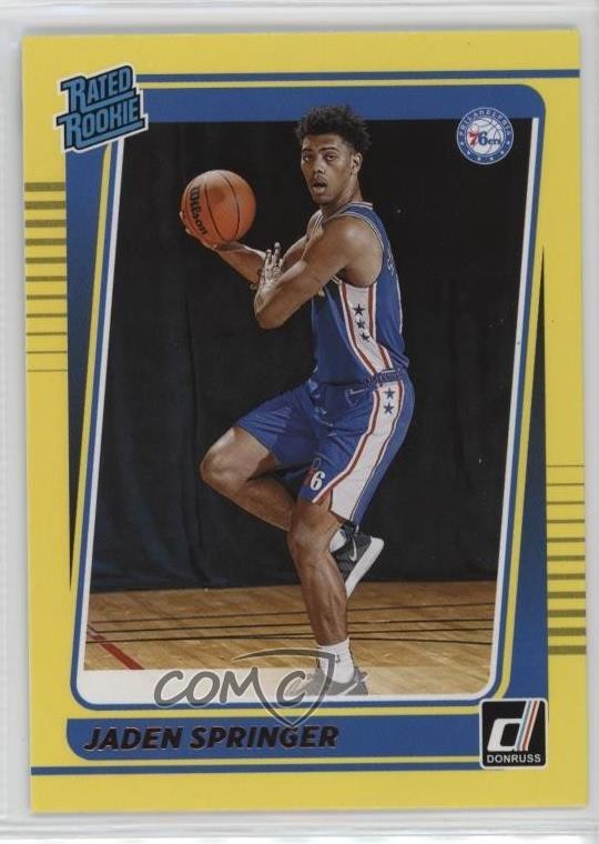 2021-22 Panini Donruss Rated Yellow Flood Jaden Springer #247 Rookie RC 15ej