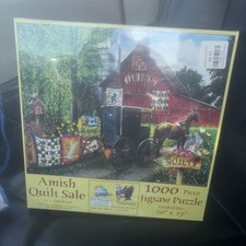 Amish Quilt Sale 1000 Piece Jigsaw Puzzle SunsOut Made In USA Art By Tom Wood