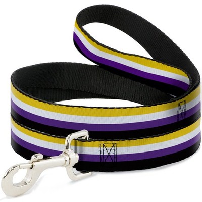 Dog Leash 6-FEET Flag Non-Binary Stripe NARROW 0.5''